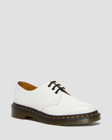 Dr Martens 1461 Lak Læder Oxford Sko Dame Hvide | DK 362GSO